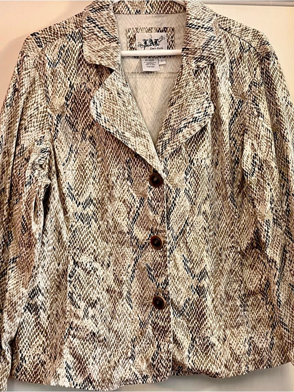 Light Snakeskin Print Jacket by Live a Little in Beige, White and  Black - Picture 2 of 6